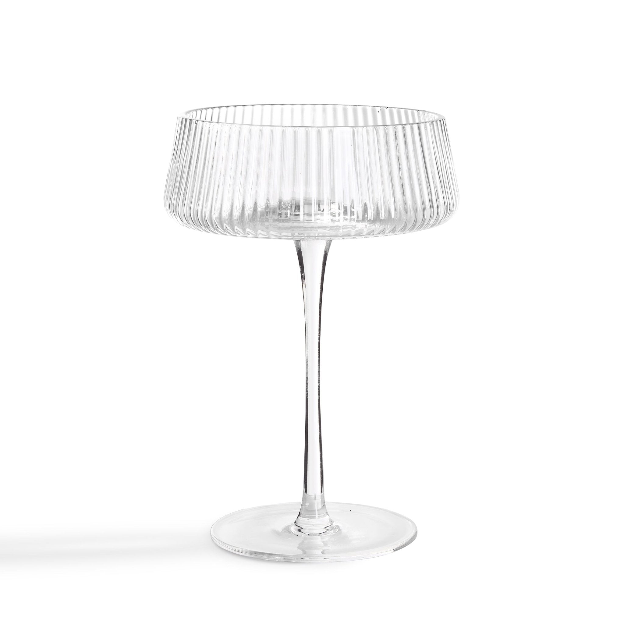 Gatsby Set of 4 Ripple Glass Coupes - Clear
