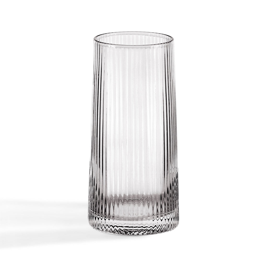 Gatsby Set of 4 Ripple Glass Highballs - Smoked