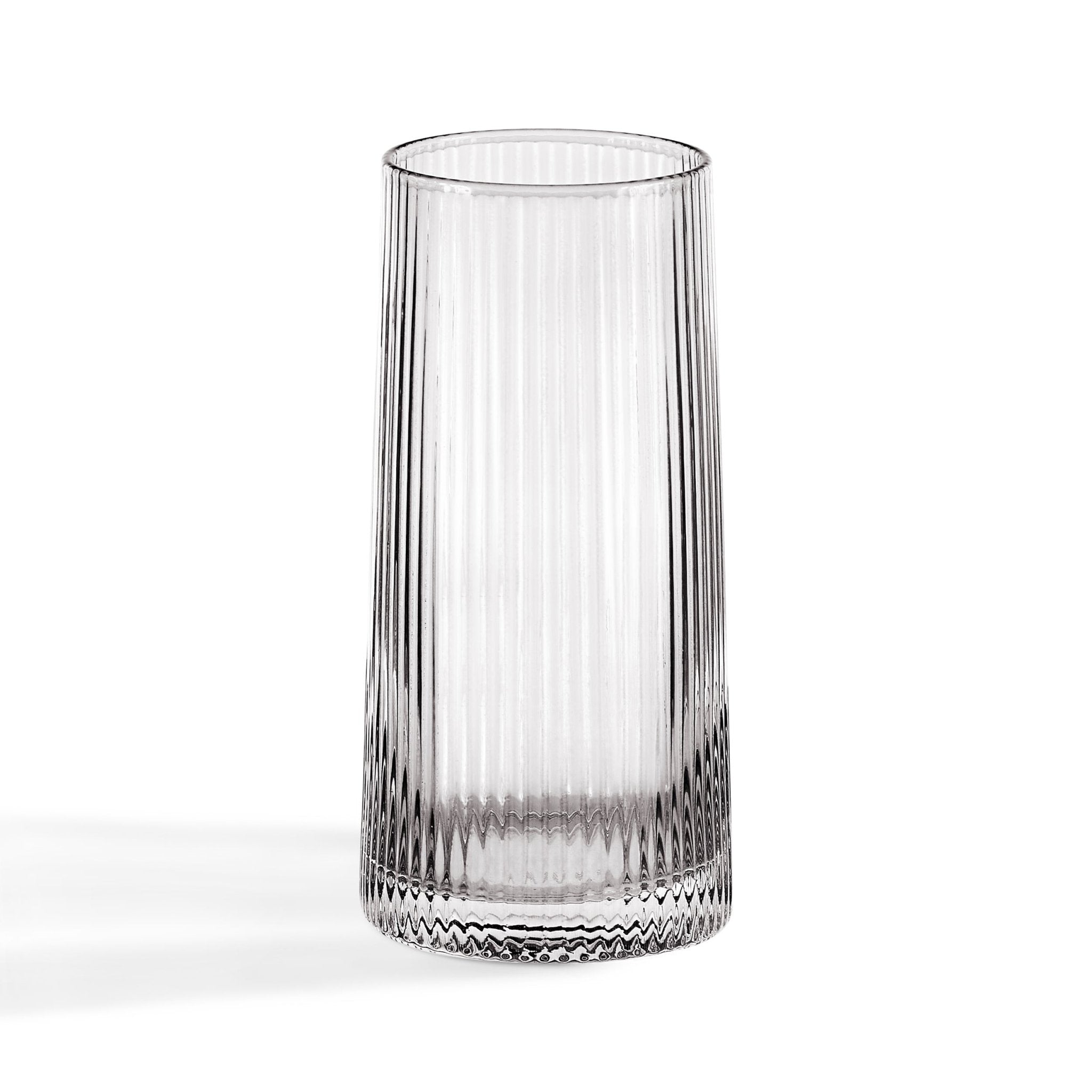 Gatsby Set of 4 Ripple Glass Highballs - Smoked
