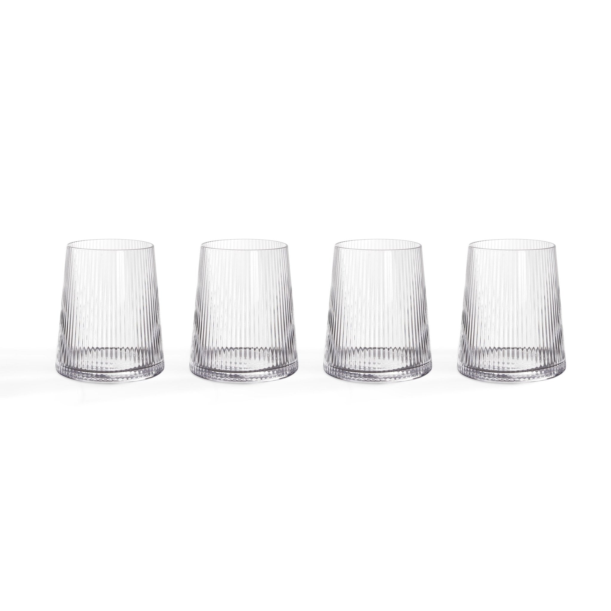 Gatsby Set of 4 Ripple Glass Tumblers - Clear