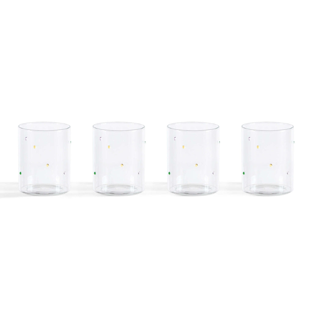 Nelly Polka Dot Glass Highballs - Set of 4 - Clear