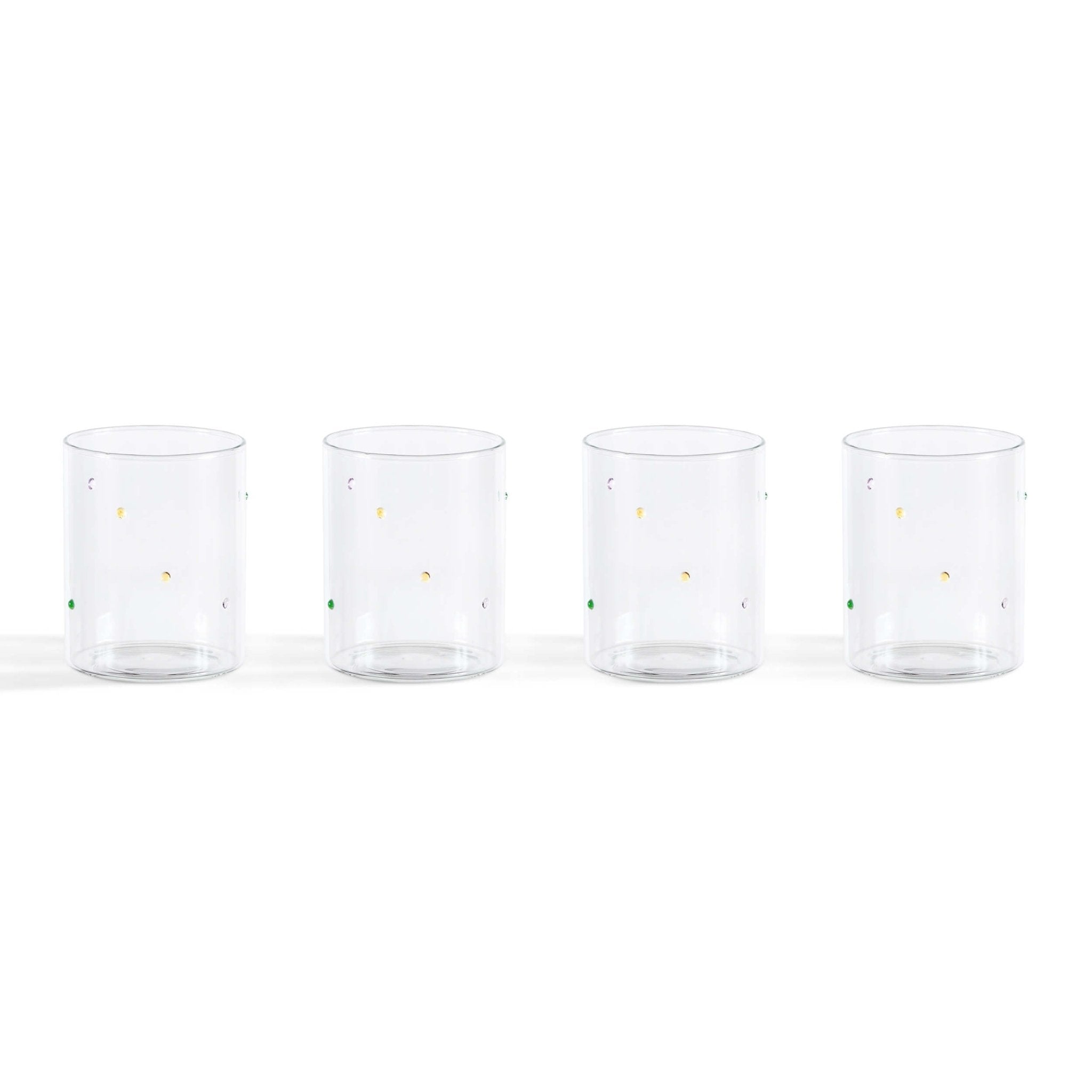 Nelly Polka Dot Glass Highballs - Set of 4 - Clear