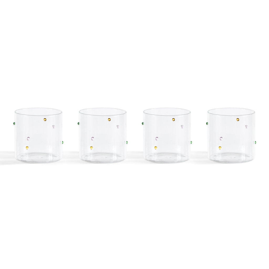Nelly Polka Dot Glass Tumblers - Set of 4 - Clear