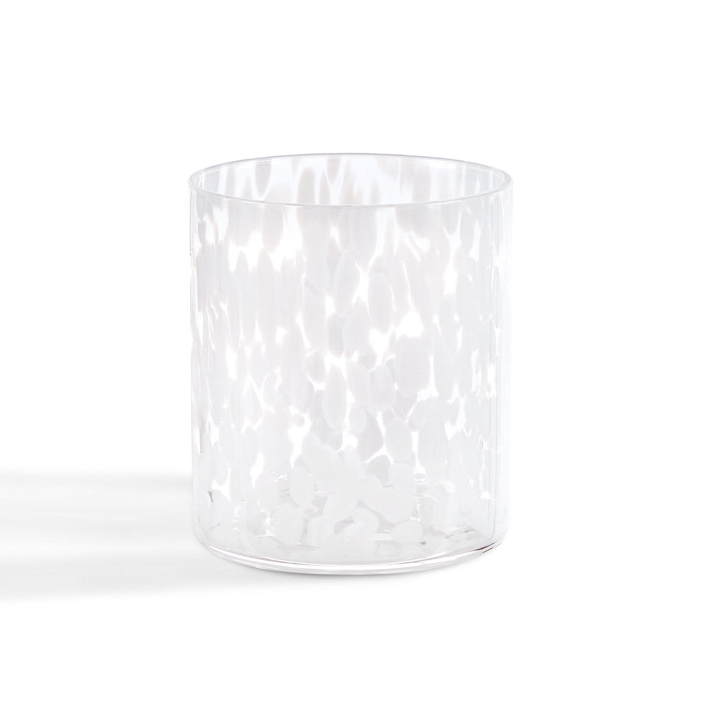 Sarda Dotty Glass Tumblers - Set of 4 - White